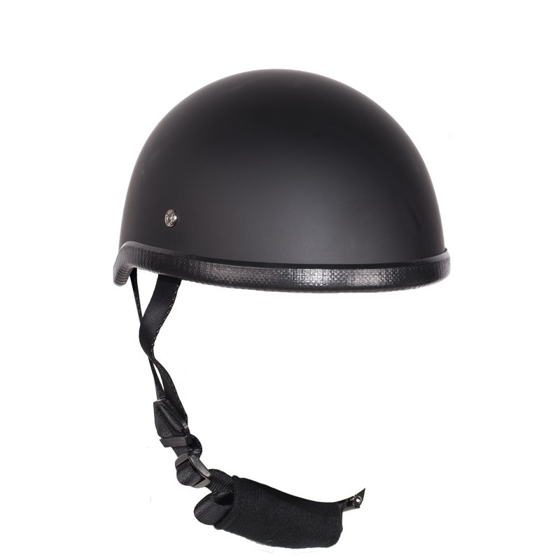 Flat Black Motorcycle Novelty Skull Cap Helmet