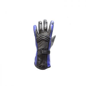 Women's Full Finger Leather Gloves - Blue