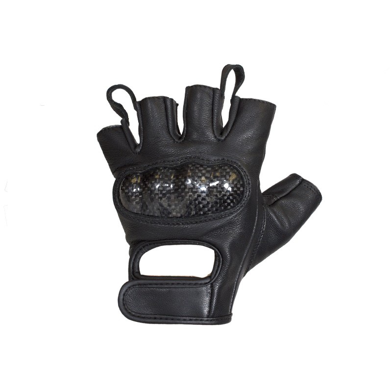 Leather Motorcycle Fingerless Riding Gloves