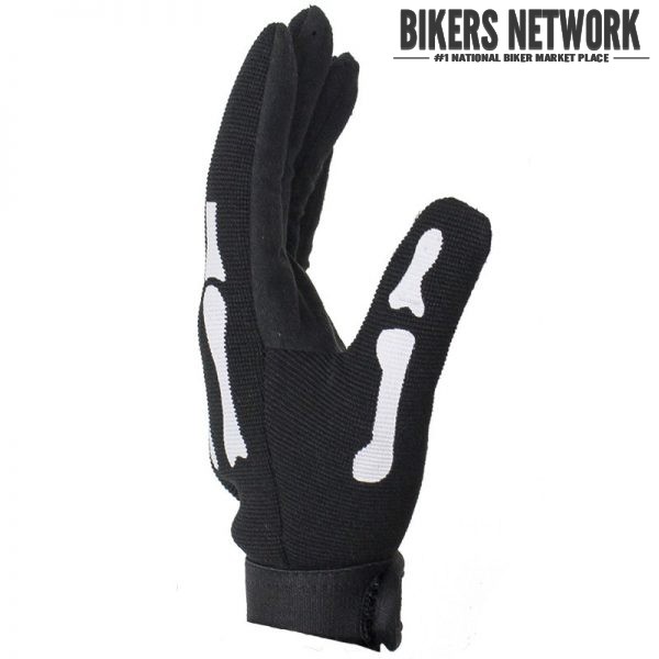 Skeleton Mechanics Gloves Giving Middle Finger BNGLVZ89 Bikers Network