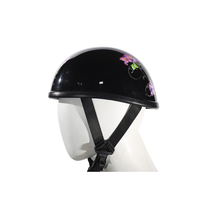Women Classic Eagle Style Novelty Helmet With Purple Rose Tribal Design