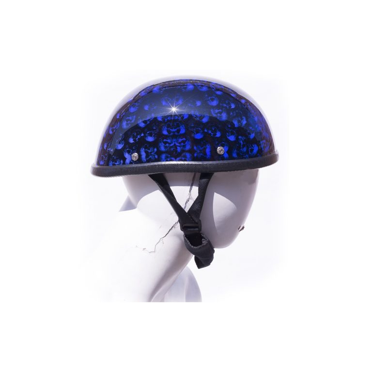 Voss Titanium Skull Rose Beanie Novelty Motorcycle Helmet – Super Lightweight Polycarbonate