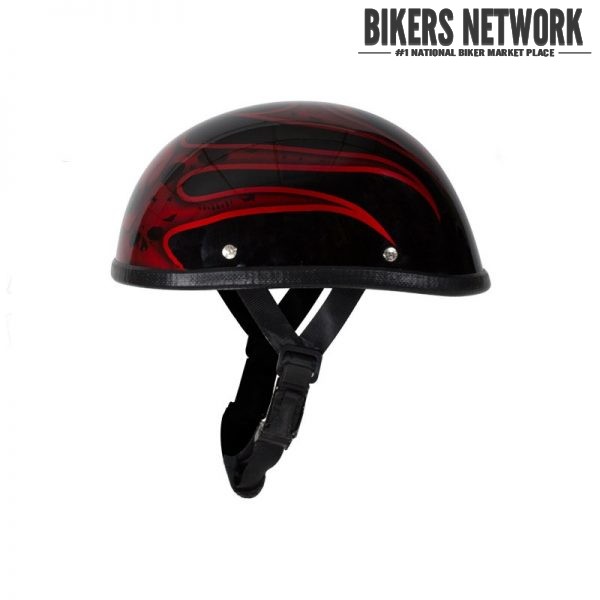 burgundy motorcycle half helmet Indian with Retro Racing Stripe, Black 2863696 : Automotive loaded design German Helmet Motorcycle EXCELSIOR INT
