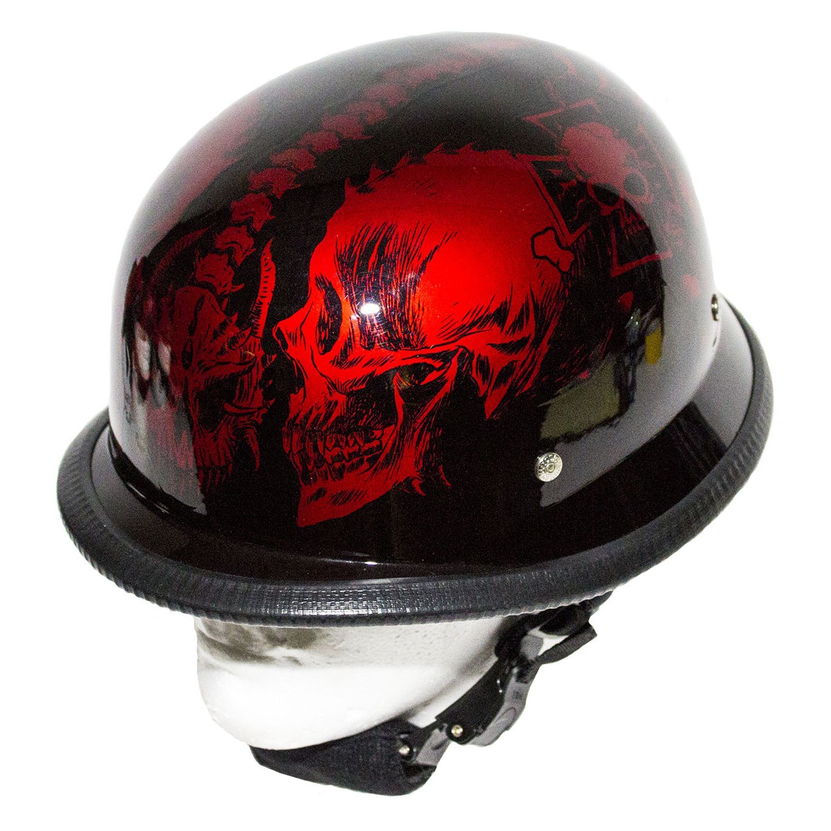 EXCELSIOR INT Novelty Half Helmet – Shiny German Style, Quick Release, S-2XL