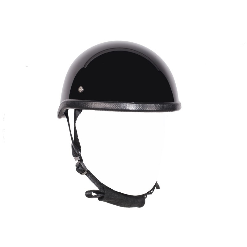 Gloss Black Motorcycle Novelty Skull Cap Helmet