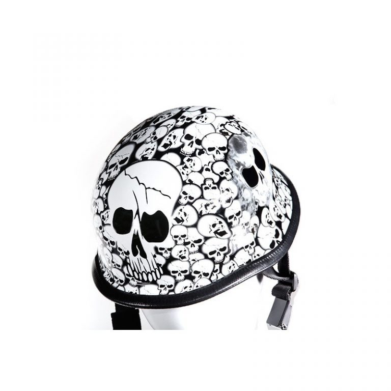 White Skull Graveyard German Novelty Helmet BNSH5402WHITE Bikers