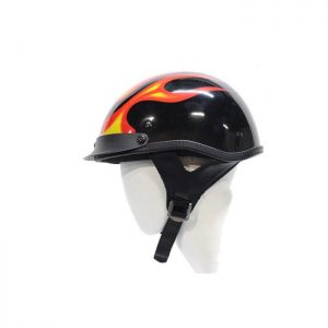 200 DOT Motorcycle Helmet With Flame Graphic