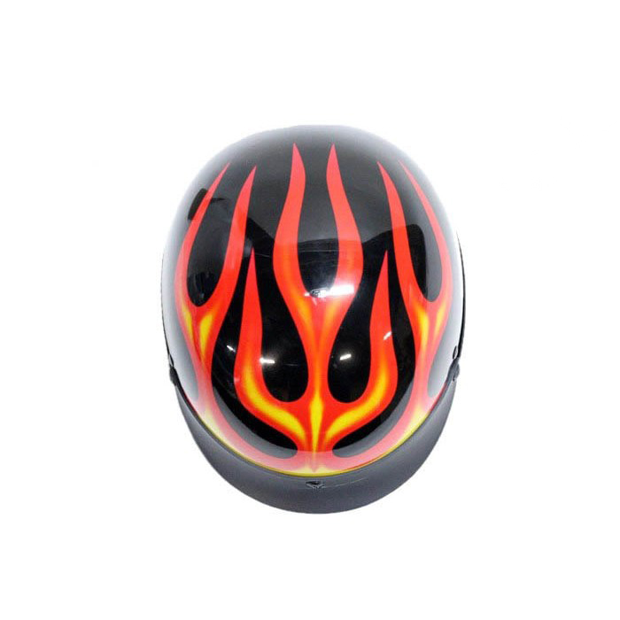 200 DOT Motorcycle Helmet With Flame Graphic
