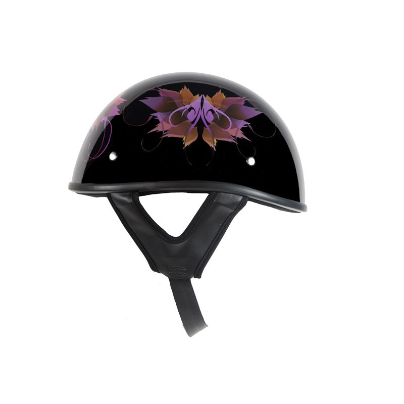 DOT Approved Low Profile Motorcycle Helmet With Fairy & Tribal Flowers