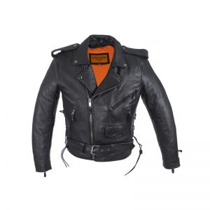 Mens Motorcycle Jacket With 1 Piece Panel For Patches