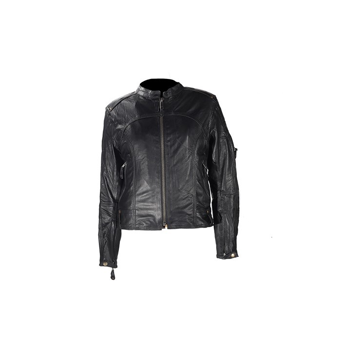 Womens Black Lambskin Leather Vest – BNLV8504-07-NS – Bikers Network