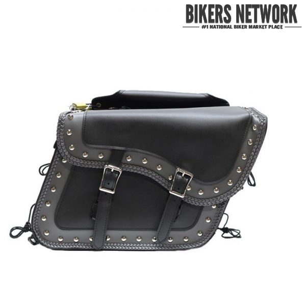 Studded PVC Motorcycle Saddlebag With Gun Holsters BNSD4059PV