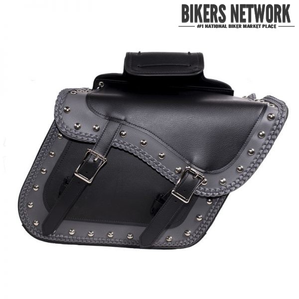 Studded PVC Motorcycle Saddlebag With Gun Holsters BNSD4059PV